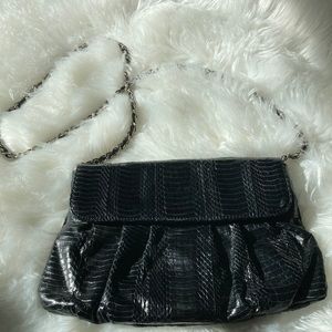 Besso Black Snakeskin Shoulder Bag